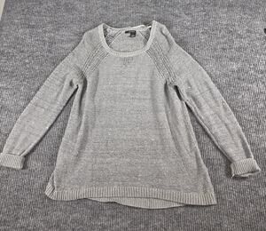 DKNY Jeans Women's Gray Sparkly Dots Sweater Size Large Long Sleeve